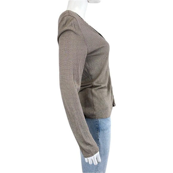 ESCADA Lightweight Brown Shimmer Sweater Cardigan Size 40 B0455 - Picture 2 of 10